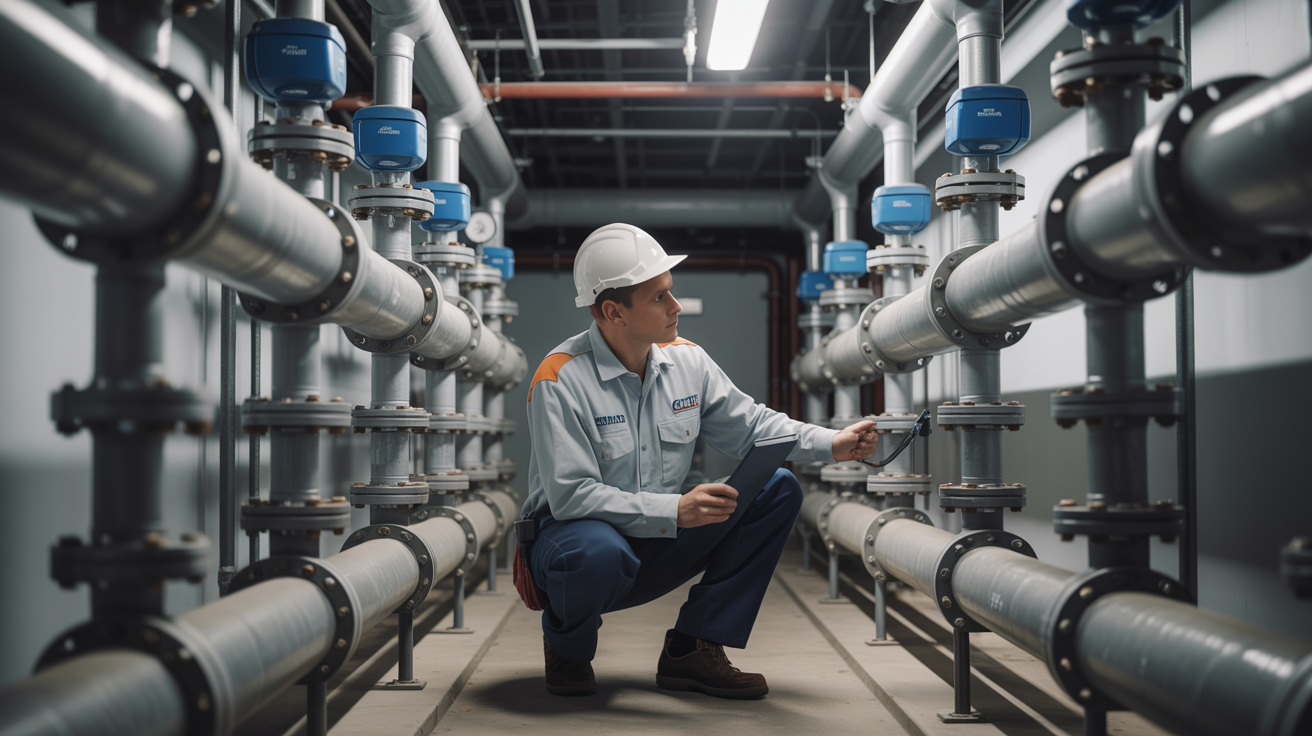 Commercial building plumbing maintenance inspection