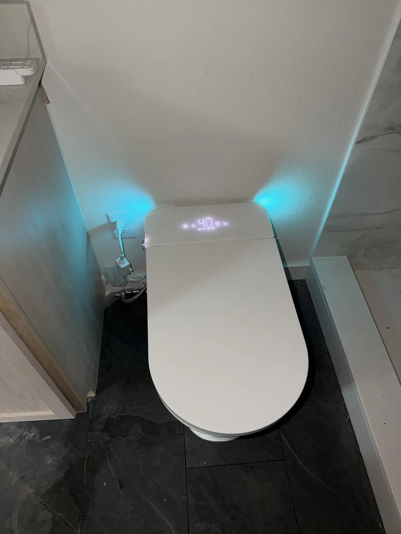 Smart toilet installed in a finished bathroom on Flint Street in Tyler, Texas