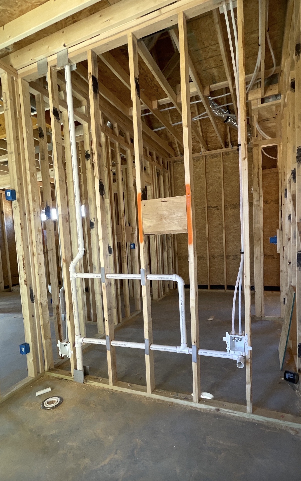 New construction rough-in plumbing in Tyler Texas