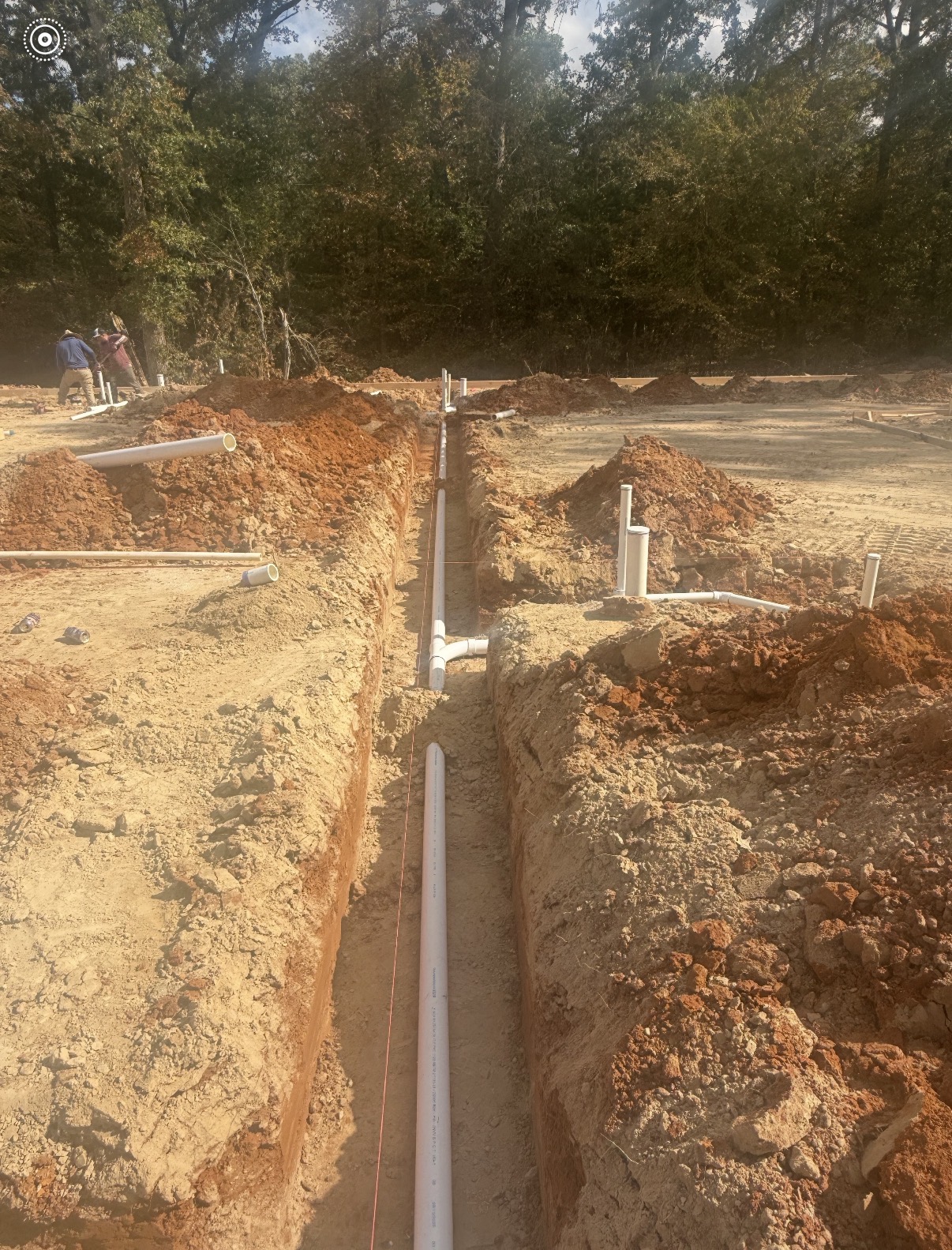 Underground drain line installation in East Texas